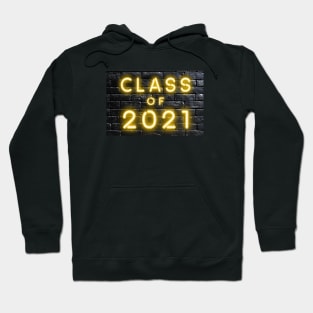 Class of 2021 Neon Sign Yellow Hoodie